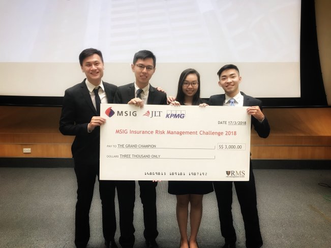 Team from SMU School of Accountancy clinches top prize at the MSIG Insurance Risk Management Challenge 2018