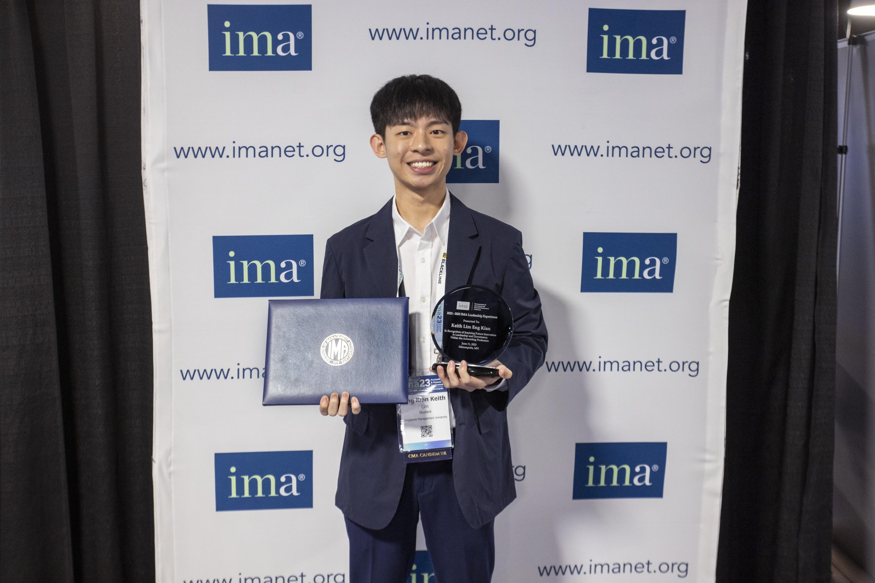 SMU undergraduate, one of three in the world selected to attend the IMA Jimmie Smith Student Leadership Experience Programme