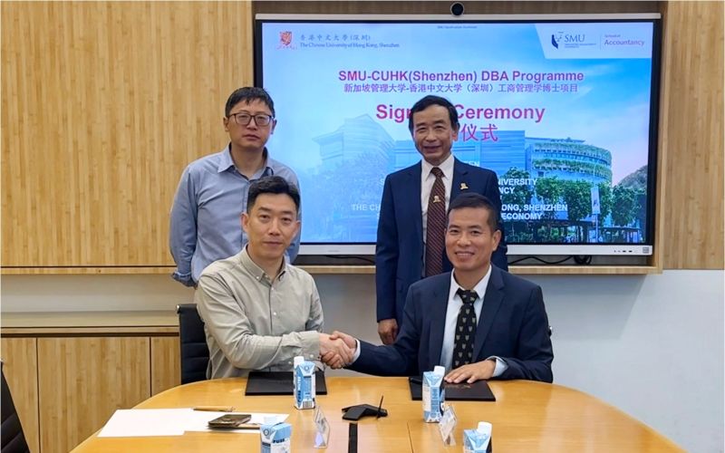 新加坡管理大学与香港中文大学（深圳）正式签署工商管理博士 (DBA) 项目合作备忘录